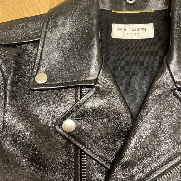 NWT Saint Laurent Leather Moto Jacket - Picture 7 of 15